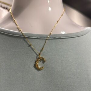 Gold C Initial Necklace